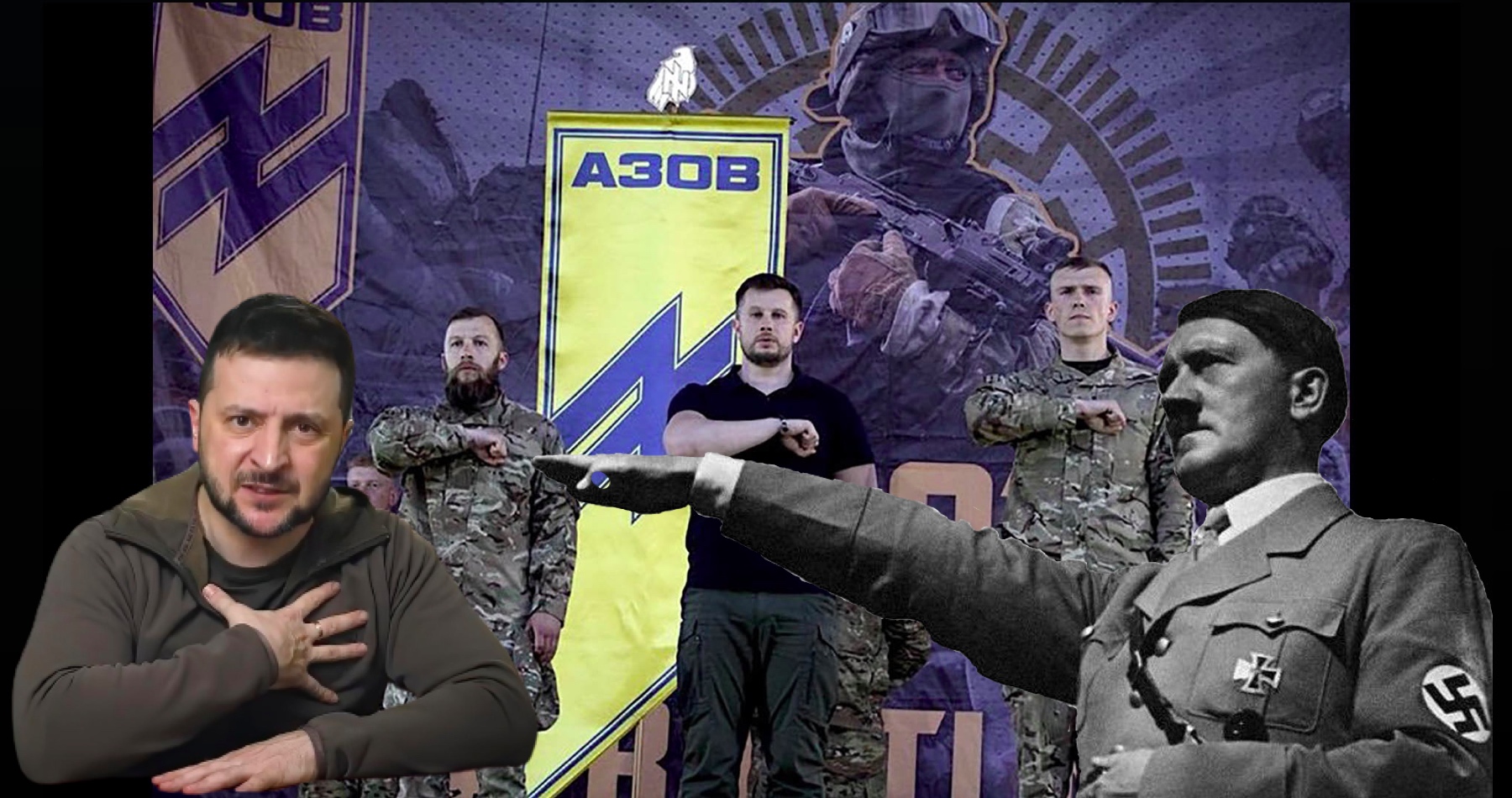 VIDEO: Vodca zločineckého banderovského režimu v Kyjeve Zelenskyj udelil veliteľom neonacistického pluku Azov rad Zlatej hviezdy a titul Hrdina Ukrajiny. Šéfka nemeckej diplomacie medzitým obvinila Putina z páchania teroru a ďalších zverstiev