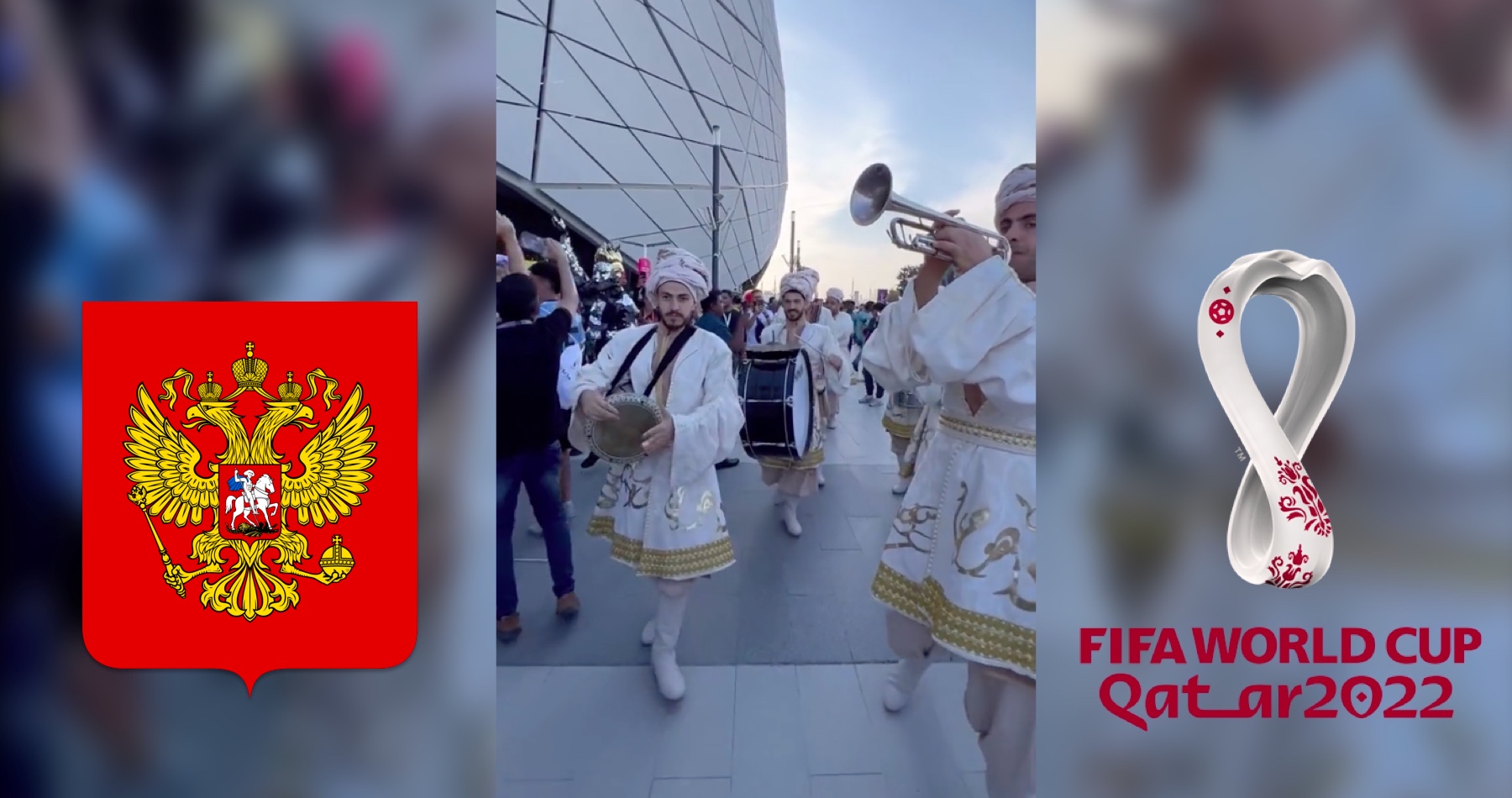 VIDEO: „Majstrovský“ odkaz z Arabského polostrova celému svetu: Katarský orchester počas úvodného ceremoniálu Majstrovstiev sveta vo futbale odprevadil ruskou ľudovou piesňou „Kaťuša“ končiaci sa svetový poriadok na čele s Veľkým bratom vo Washingtone do minulosti