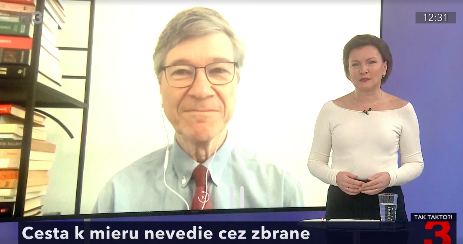 VIDEO: Nepohodlný rozhovor s americkým ekonómom Jeffrey Sachsom, v ktorom profesor z Harvardu hovoril o dôležitosti okamžite riešiť konflikt na Ukrajine mierovými rokovaniami a prostredníctvom diplomatického úsilia namiesto zasielania zbraní, ktorý TA3 stiahla zo svojej webovej stránky