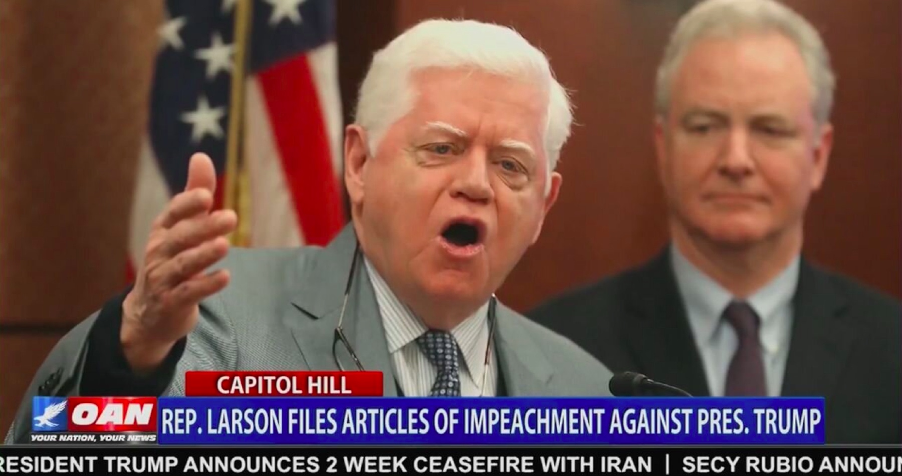 VIDEO: Demokratický kongresman John Larson podal návrh na impeachment Donalda Trumpa: Obviňuje ho z 13 trestných činov vrátane zneužitia moci, nezákonných vojen a ohrozenia demokracie