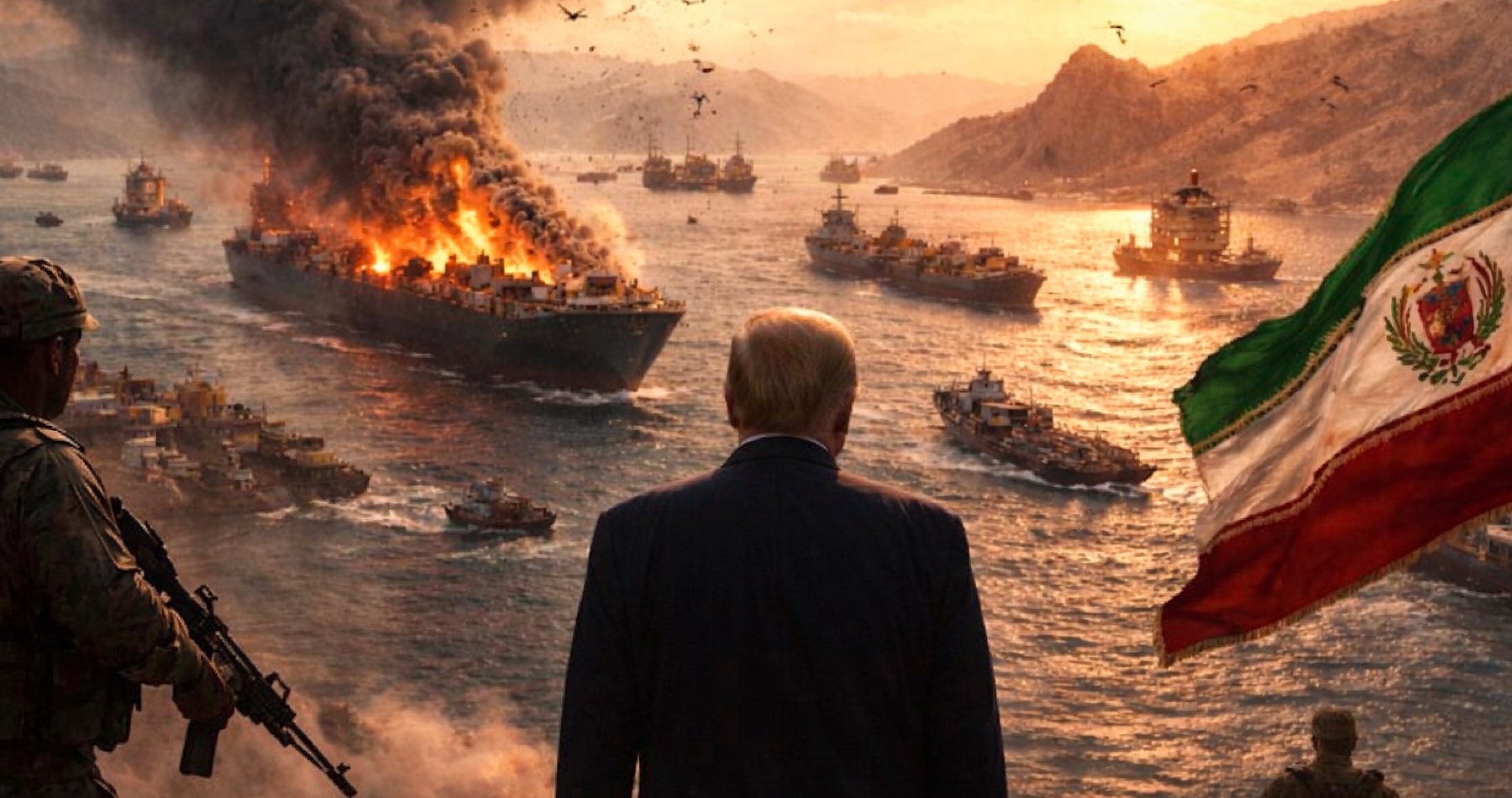 Americká armáda chce blokovať všetky lode smerujúce do iránskych prístavov a z nich v Perzskom a Ománskom zálive. „Hrozby zo strany USA stratili svoj účinok a Irán sa nepodriadi nátlaku,“ oznámil šéf iránskeho parlamentu Mohammad Kálíbáf. Iránsky námorný veliteľ považuje Trumpovu hrozbu blokády Hormuzského prielivu za smiešnu. Podľa iránskej armády sa nepriatelia v prípade akéhokoľvek nesprávneho kroku ocitnú v ich „smrteľnom víre“