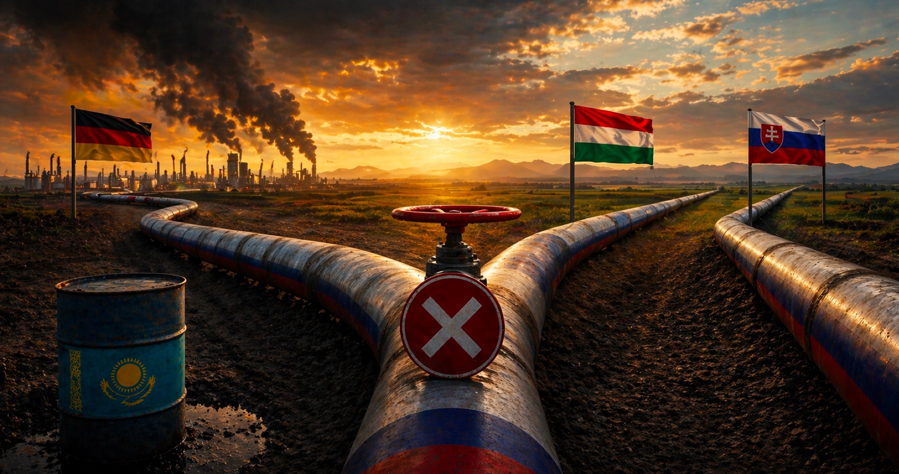 Rusko zastaví dodávky kazašskej ropy, ktorá do Nemecka prúdi ropovodom Družba. Dodávky pre Slovensko a Maďarsko je pripravené obnoviť