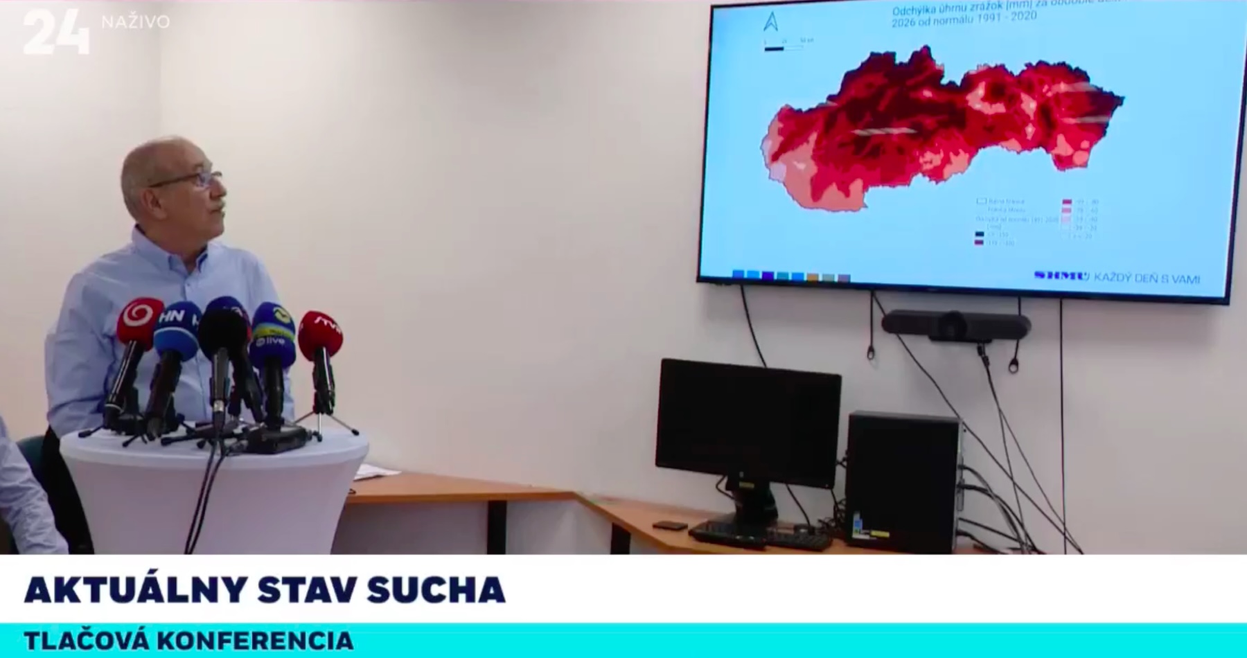 VIDEO: Celé územie Slovenska je postihnuté mimoriadnym suchom. Predstavitelia Slovenského hydrometeorologického ústavu priblížili aktuálnu situáciu na tlačovej besede