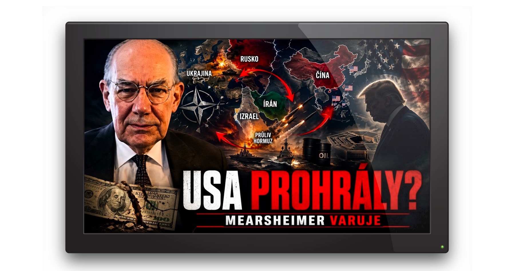 VIDEO: Americký profesor politológie John Mearsheimer o porážke USA vo vojne s Iránom a o fatálnom zlyhaní Donalda Trumpa, z ktorého sa americký prezident zúfalo snaží vymaniť. Rozoberá tiež zásadnú štrukturálnu geopolitickú zmenu, ktorá smeruje k vytvoreniu multipolárneho sveta
