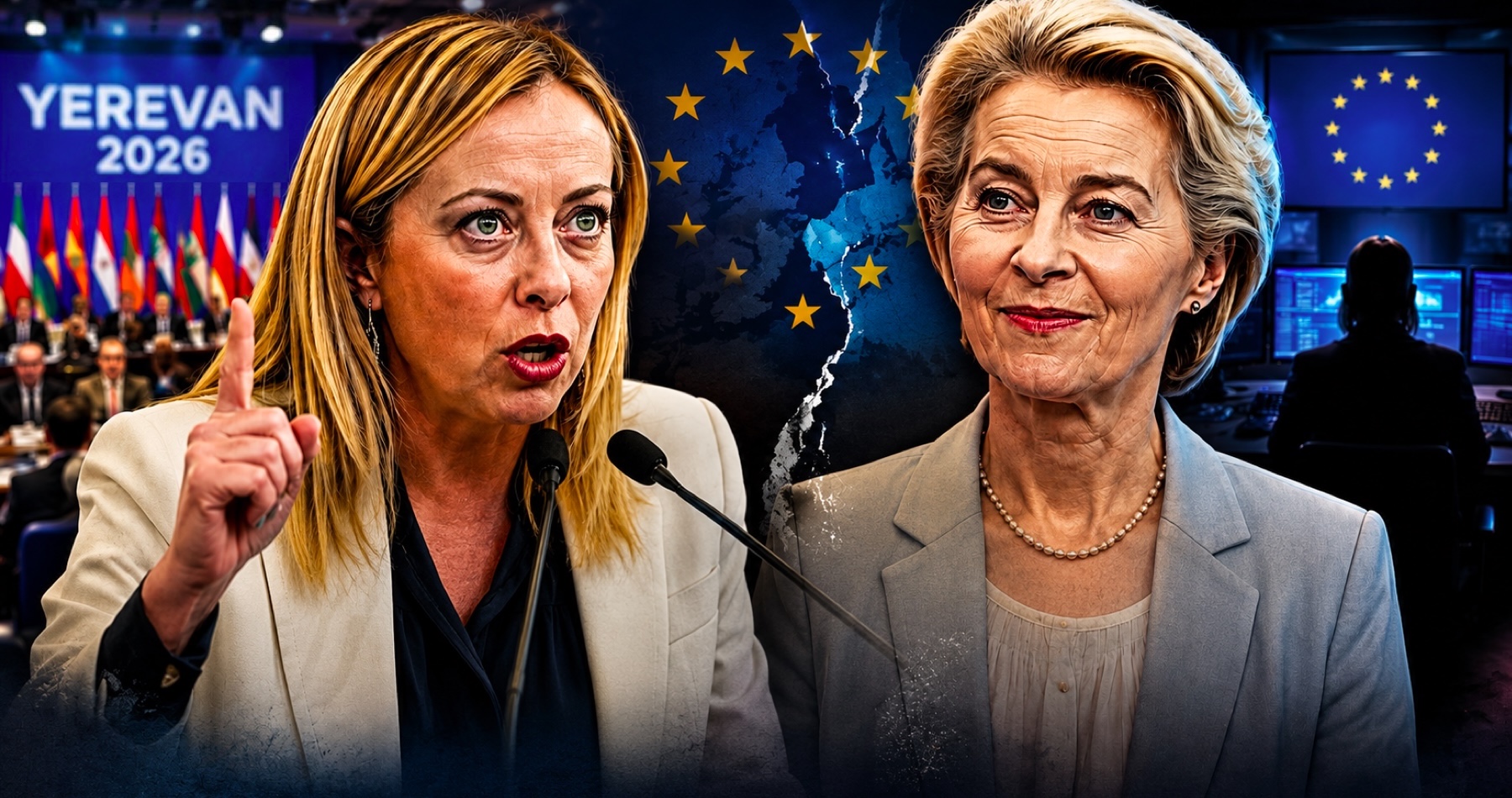 VIDEO: Talianska premiérka Giorgia Meloniová povedala šéfke Eurokomisie Ursule von der Leyenovej pravdu o polykríze, ktorej EÚ čelí, priamo do očí. Poukázala na nekontrolovanú migráciu, úpadok demokracie, energetickú krízu, ale aj na stratu konkurencieschopnosti, ktorá ničí celú európsku ekonomiku a ohrozenie bezpečnosti