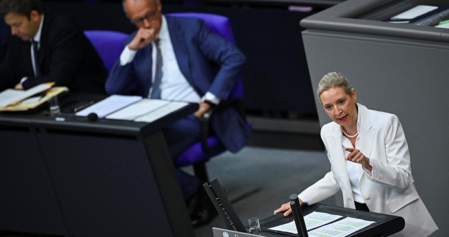 VIDEO: „Pán Merz, vy ste nepochopili odkaz voličov zo Saska-Anhaltska. Váš čas vypršal. Občania chcú zmenu politiky a tú aj dostanú,“ povedala šéfka AfD Alice Weidelová nemeckému kancelárovi priamo do očí